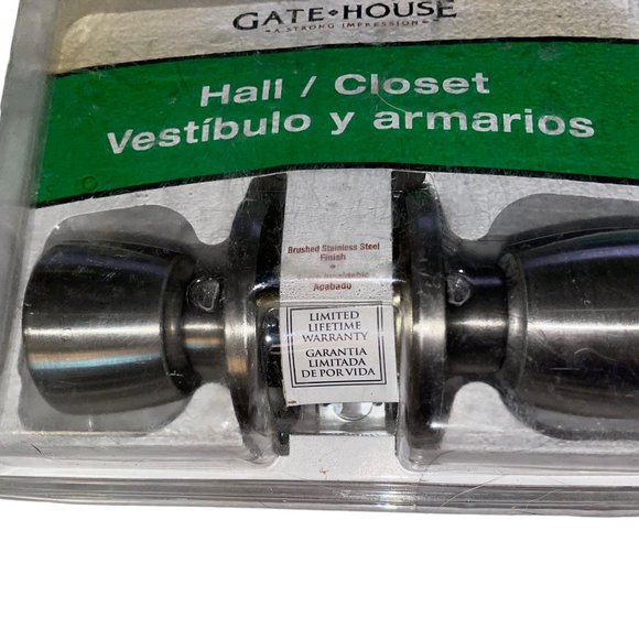 Hall Closet Nickel Door Knob Set Gate House Satin Silver Kit New Gatehouse - Picture 7 of 7